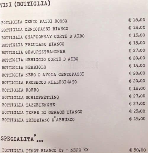 Menu di Libreria del Mondo Offeso 