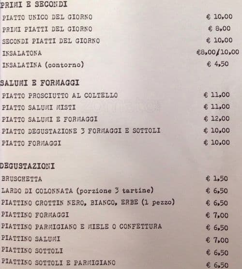 Menu di Libreria del Mondo Offeso 