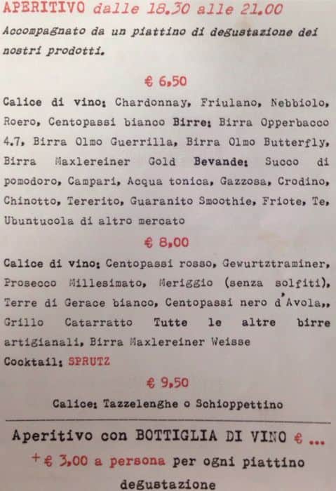 Menu di Libreria del Mondo Offeso 