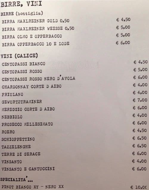 Menu di Libreria del Mondo Offeso 