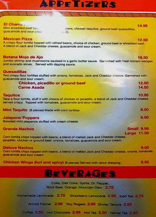 El Charro Menu, Menu for El Charro, Kent, Kent - Urbanspoon/Zomato