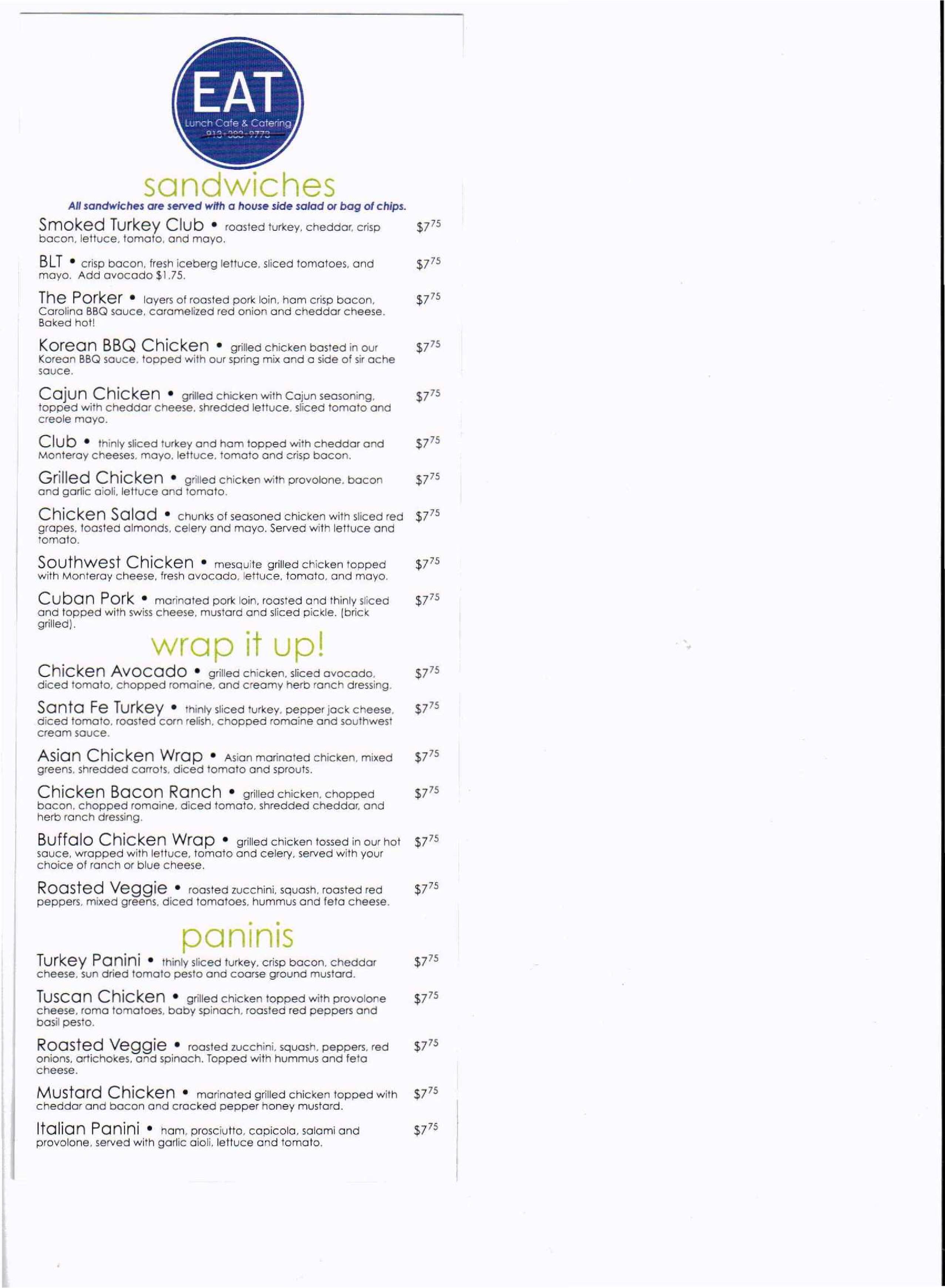 Lettuce Eat Menu, Menu for Lettuce Eat, Overland Park, Kansas City