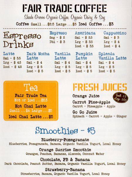 Start Restaurant menu