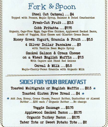 Start Restaurant menu