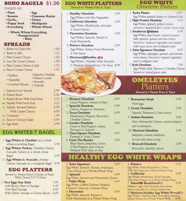 Soho Cafe & Grill Menu, Menu for Soho Cafe & Grill, Bayridge, New York