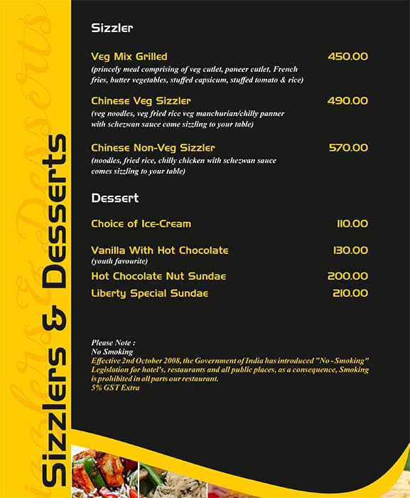 Liberty Family Restaurant menu