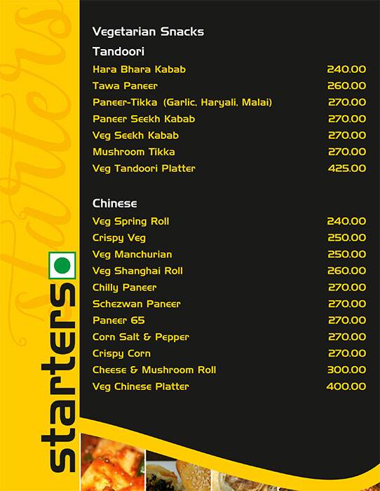 Liberty Family Restaurant menu