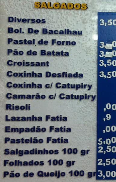 Padaria e Confeitaria La Copa cardápio