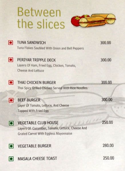 Periyar Multicuisine Restaurant menu