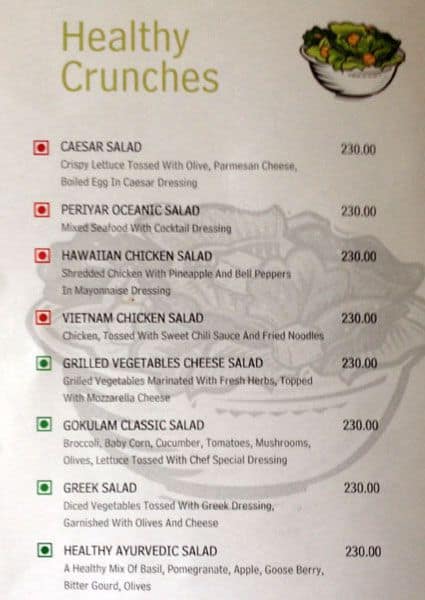 Periyar Multicuisine Restaurant menu
