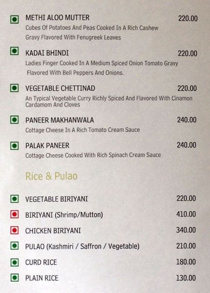 Periyar Multicuisine Restaurant menu
