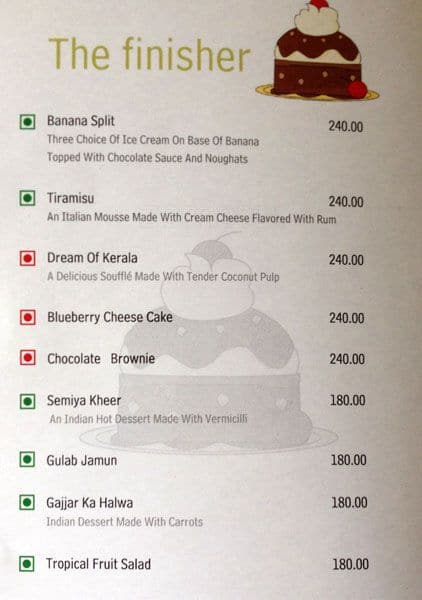 Periyar Multicuisine Restaurant menu
