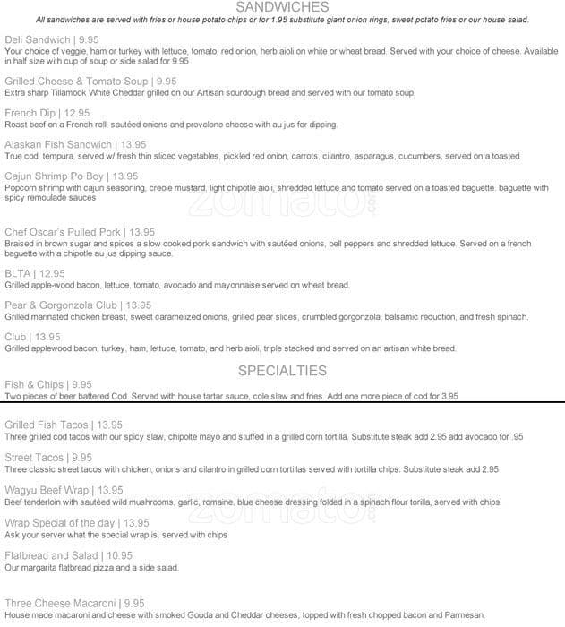 Menu at The Lodge Sports Grille pub & bar, Seattle, 166 S King St