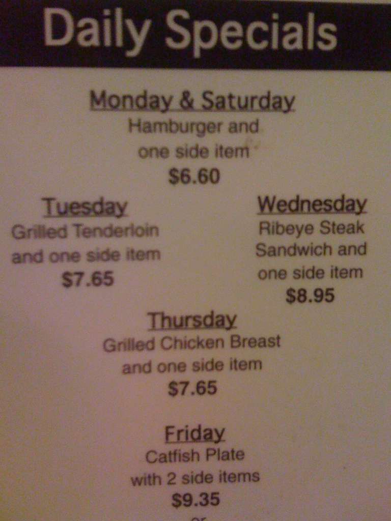 Menu at Sportsman's Grille & Billiards pub & bar, Evansville