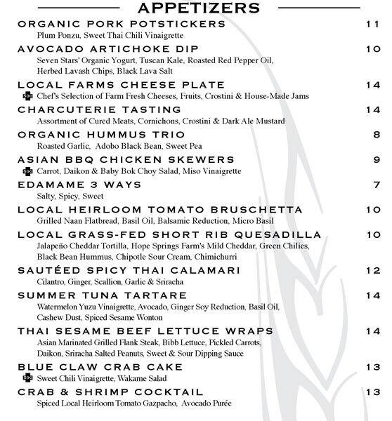 Menu at Harvest Seasonal Grill Moorestown pub & bar, Moorestown