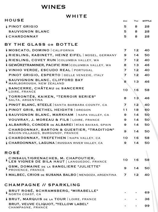 Menu at Harvest Seasonal Grill Moorestown pub & bar, Moorestown