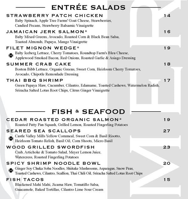 Menu at Harvest Seasonal Grill Moorestown pub & bar, Moorestown