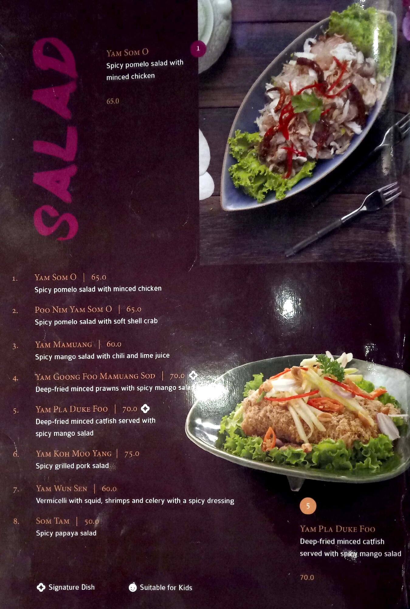 Menu at Nam Thai Kitchen & Bar, Jakarta