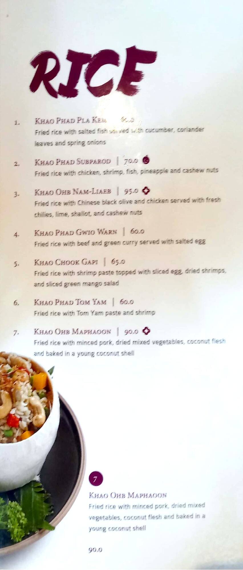Menu at Nam Thai Kitchen & Bar, Jakarta
