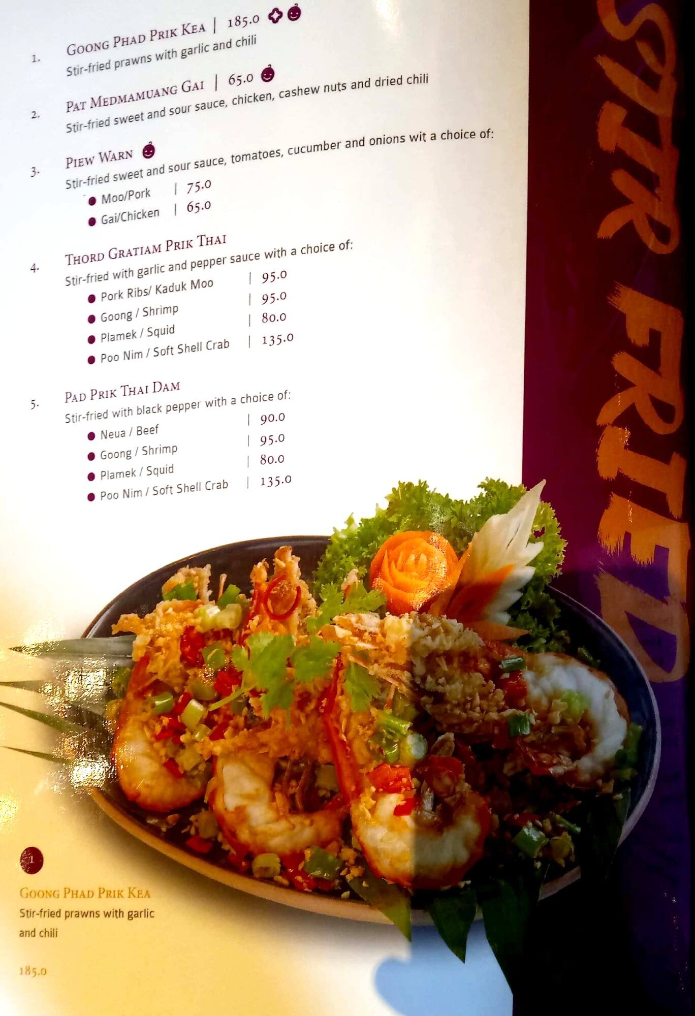 Menu at Nam Thai Kitchen & Bar, Jakarta