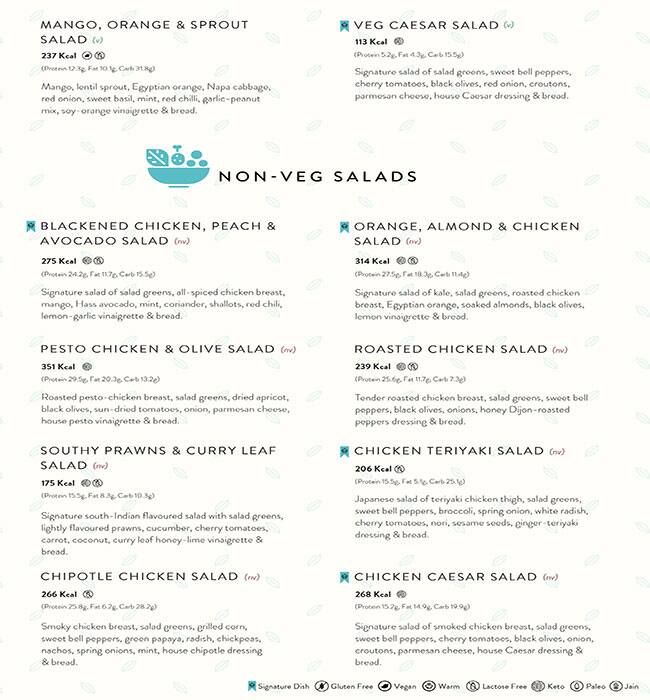 Salad Days menu