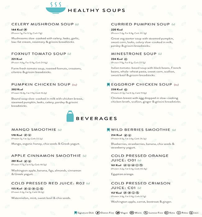 Salad Days menu