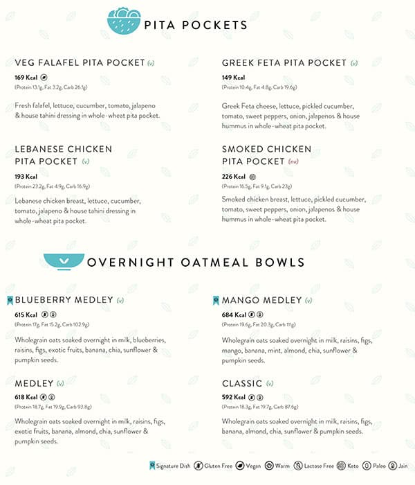 Salad Days menu
