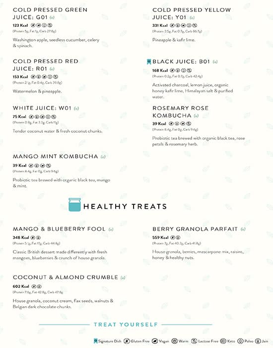 Salad Days menu
