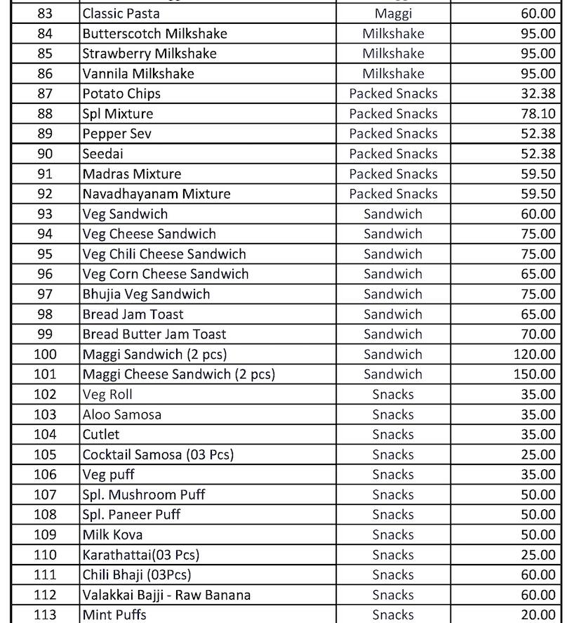 Menu At Madras Coffee House Chennai Platform No 11 menu-at-madras-coffee-house-chennai-platform-no-11
