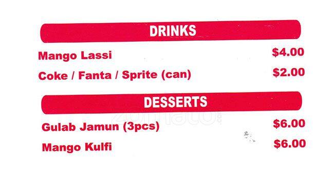 Simply Spice menu