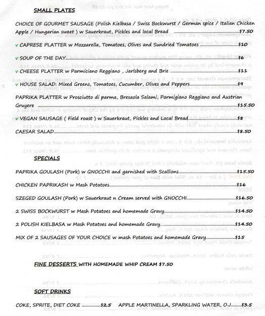 Paprika Menu, Menu for Paprika, Mission District, San Francisco
