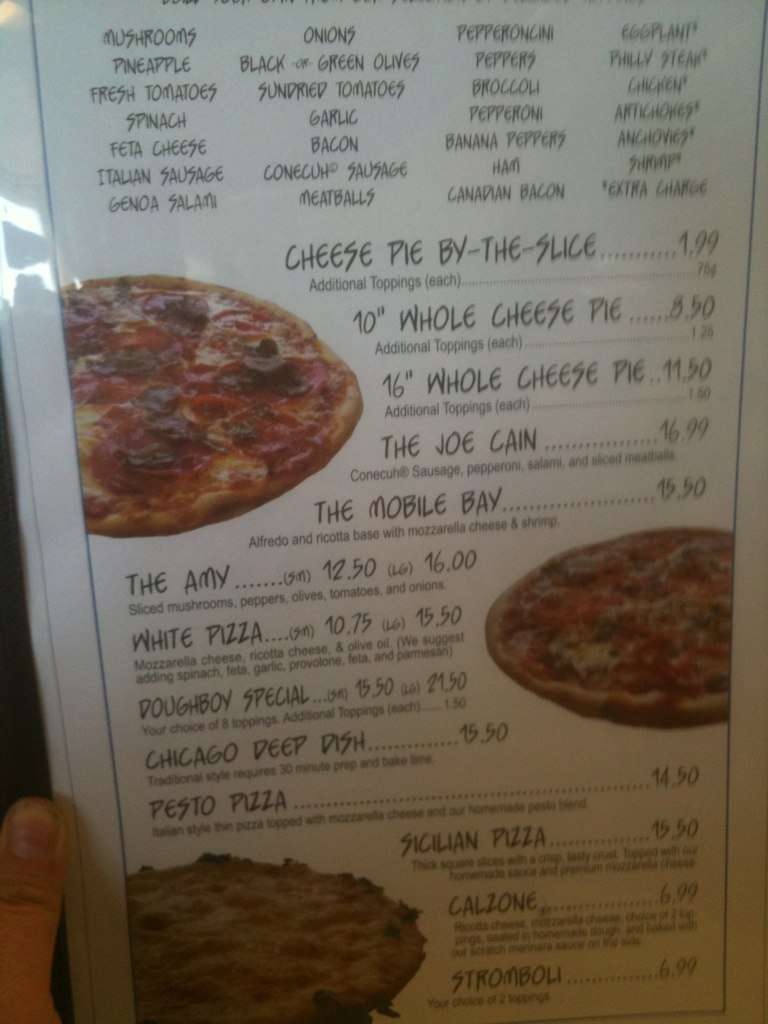 Doughboy Pizza Menu, Menu for Doughboy Pizza, Mobile, Mobile Bay