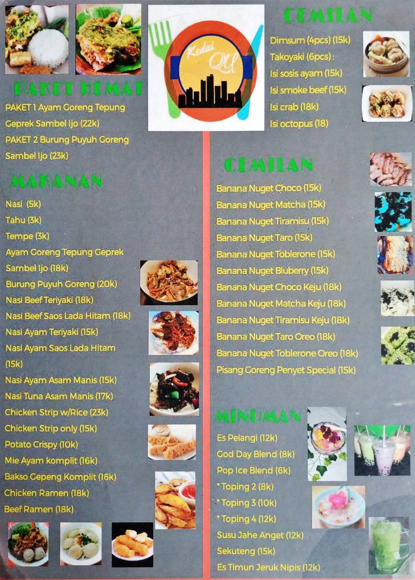 Kedai Qu Menu Menu For Kedai Qu Cilandak Jakarta Zomato Indonesia