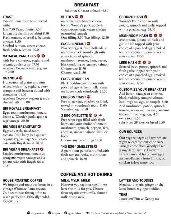 Cafe Royale Menu Menu For Cafe Royale Palmerston North Central Palmerston North