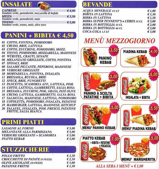 Menu di Pizzeria Capriccio 