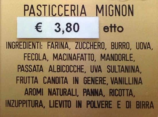 Menu di Ungaro 