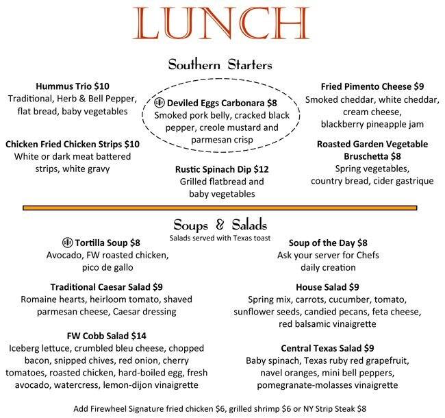 Menu at Firewheel Cafe, Wyldwood