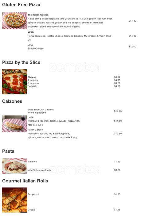 Roppolo's Pizzeria menu