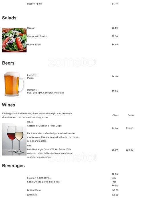 Roppolo's Pizzeria menu