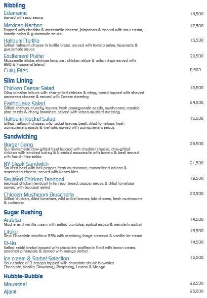 Prime 18 menu