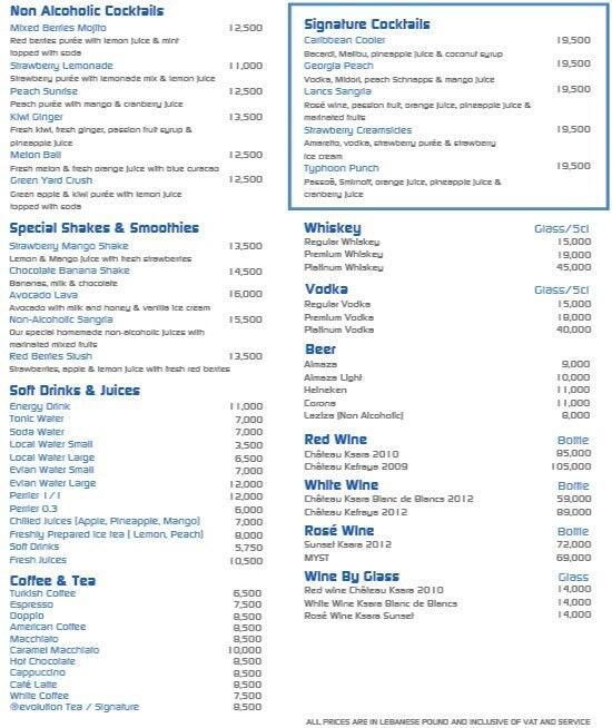 Prime 18 menu