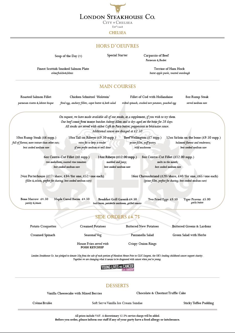 London Steakhouse Co. Menu, Menu for London Steakhouse Co., Chelsea, London Zomato UK