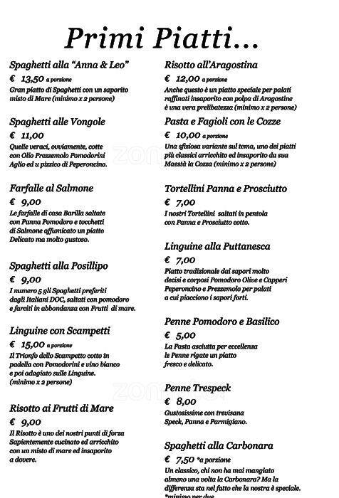 Menu di Anna e Leo 