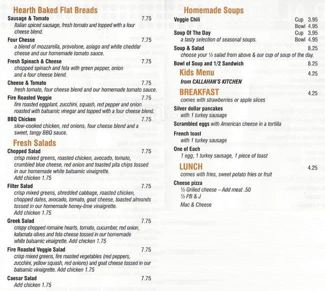 Menu at Filter Cafe, Chicago