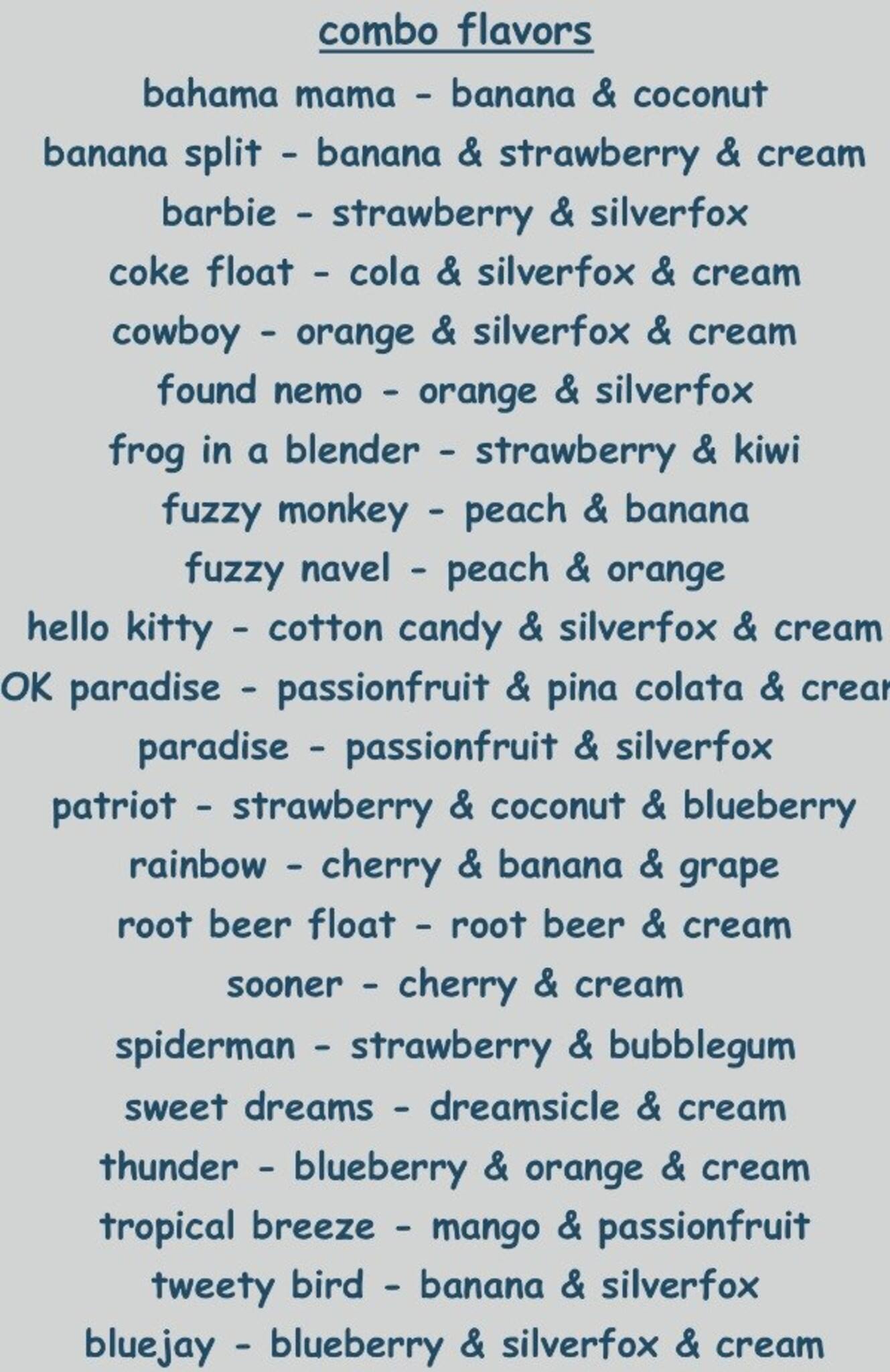 Snow Tyme Shaved Ice Menu, Menu for Snow Tyme Shaved Ice, Guthrie ...