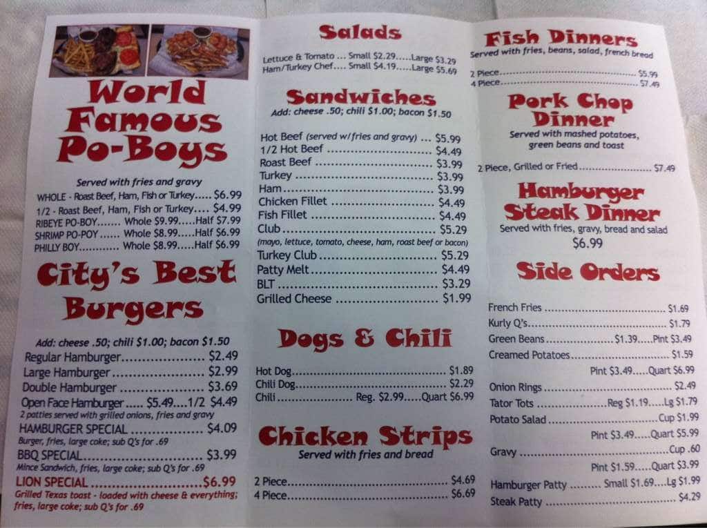 Ray's PeGe Menu, Menu for Ray's PeGe, Monroe, Monroe Urbanspoon/Zomato