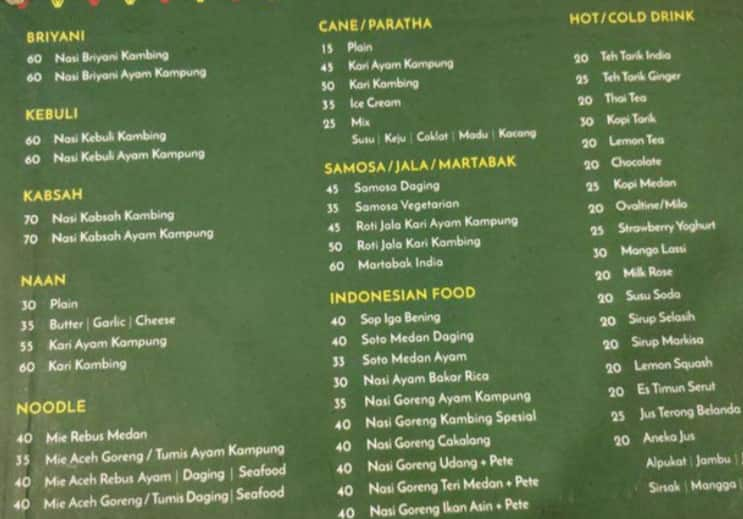 Chennai Cafe Menu, Menu for Chennai Cafe, Pondok Aren, Tangerang ...