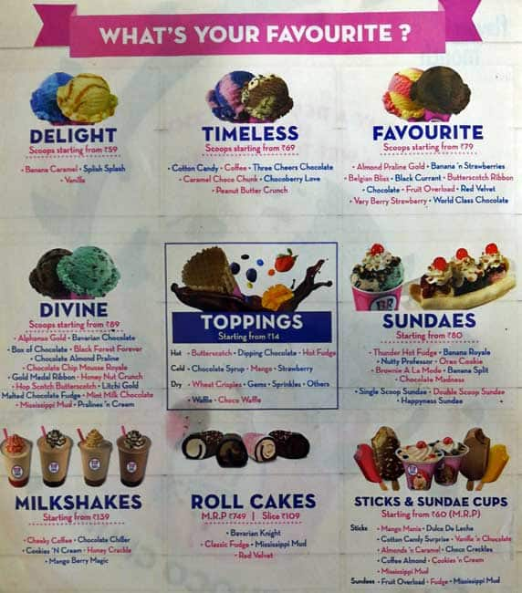 Menu at Baskin Robbins - Ice Cream Desserts, Nagpur, Shop 35 36