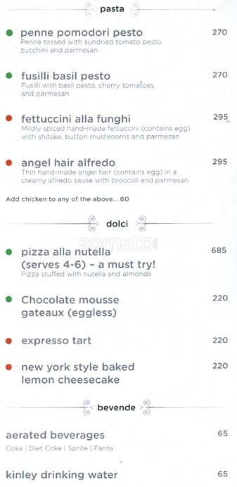 Shamrock menu