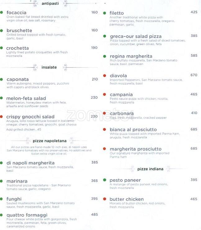 Shamrock menu